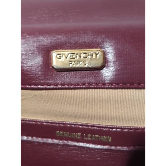 VTG Givenchy SAC A MAIN 80s Maroon Leather Envelope Crossbody Shoulder Bag Purse - Picture 6 of 6